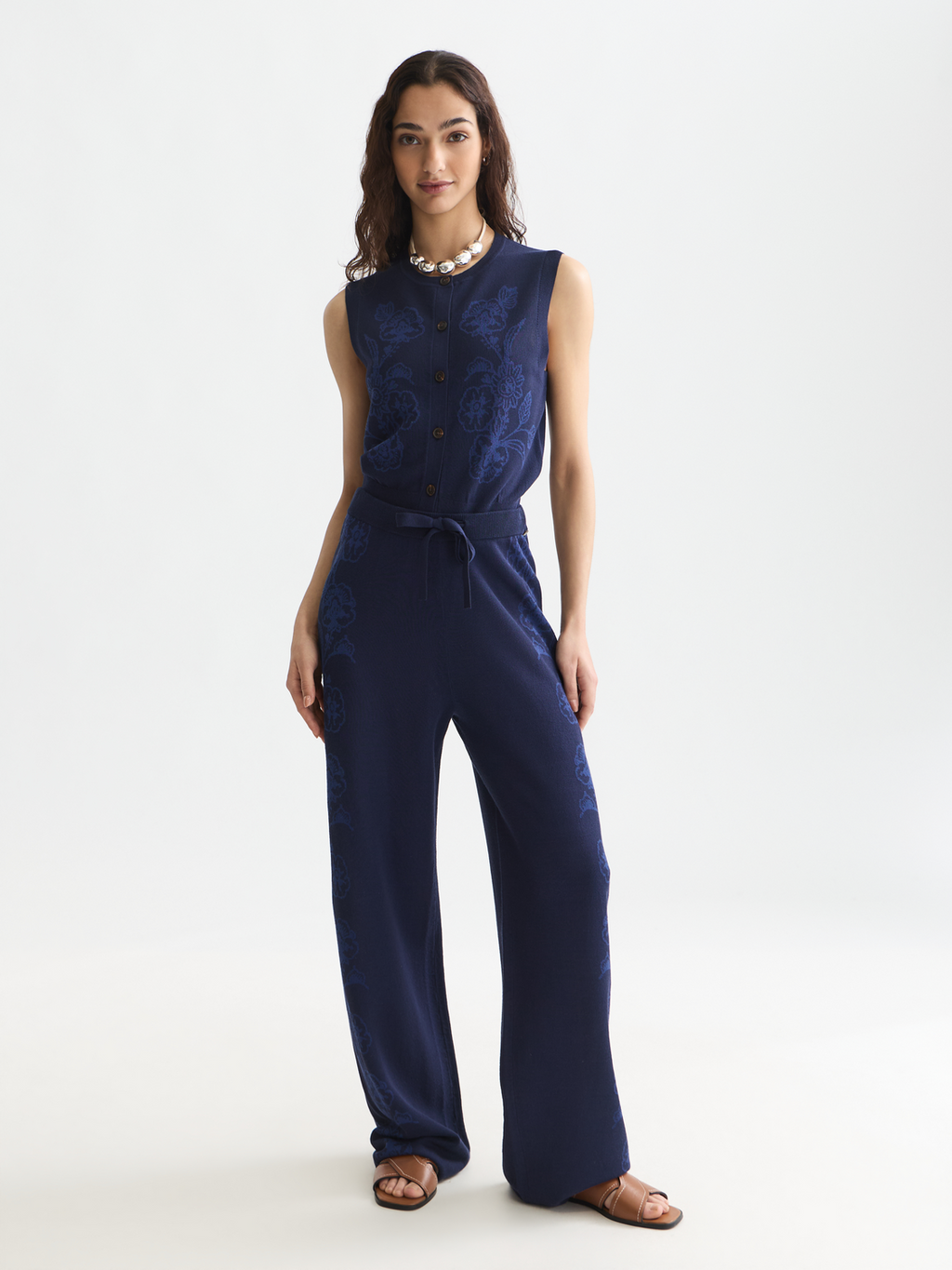 Jacquard knitted relaxed spencer
