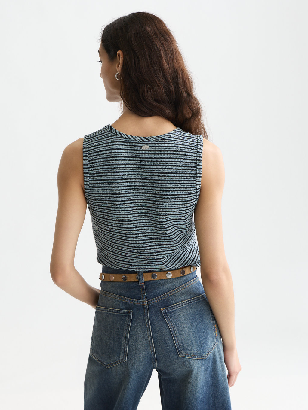 Stripe V-neck tank