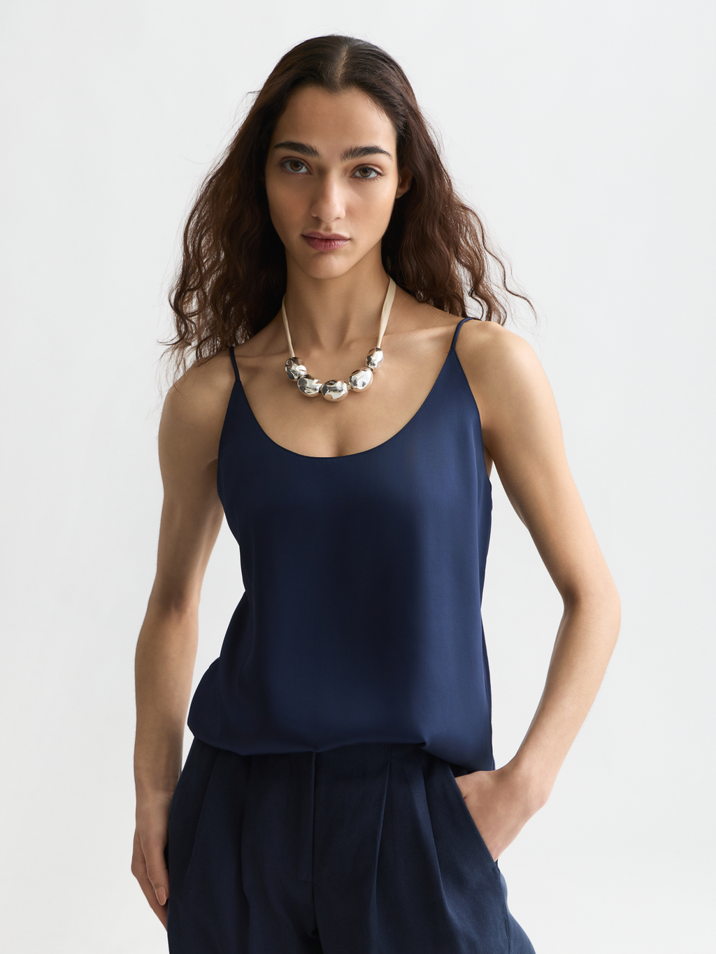 Jersey woven tank