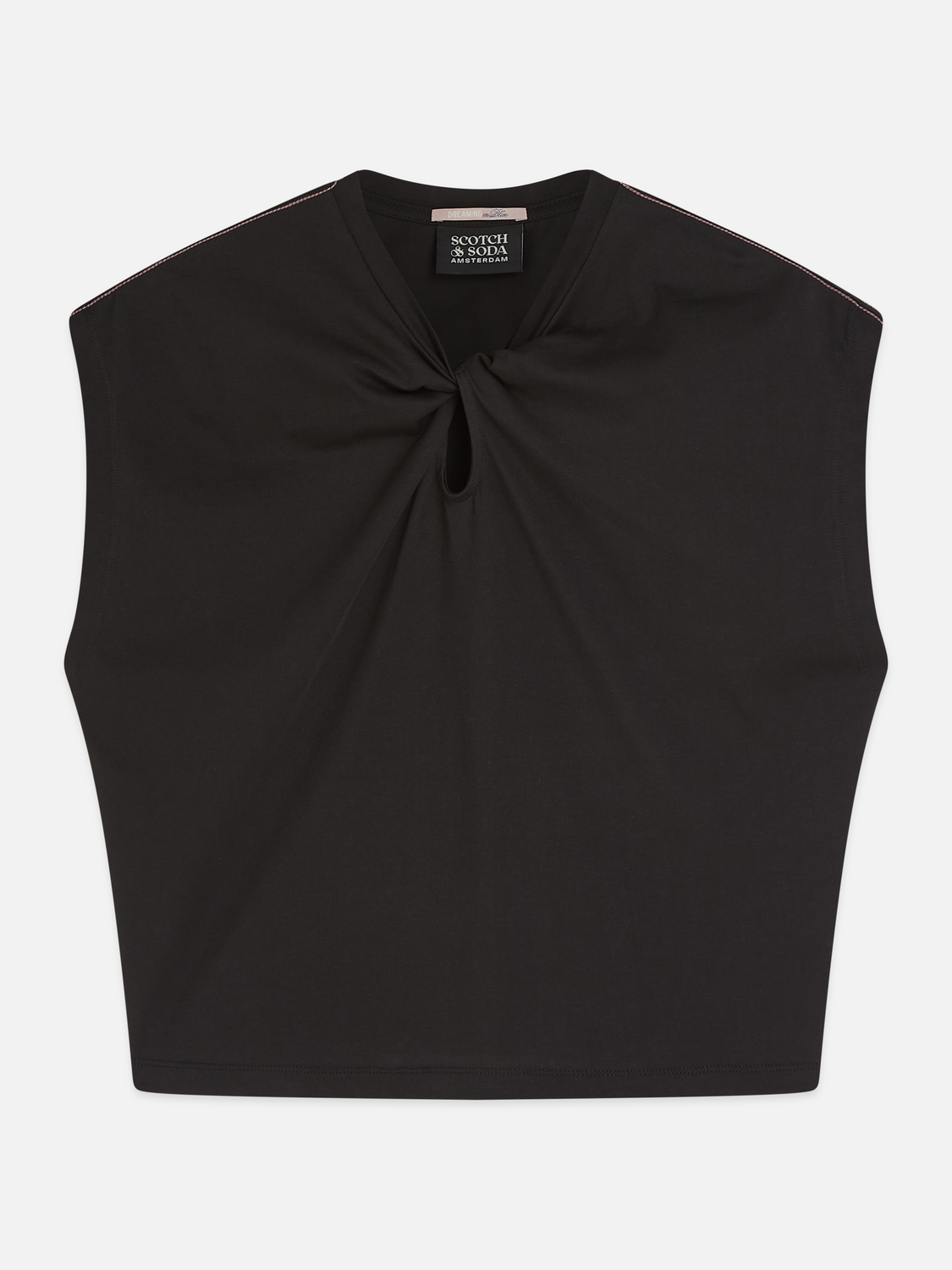Twisted neckline T-shirt