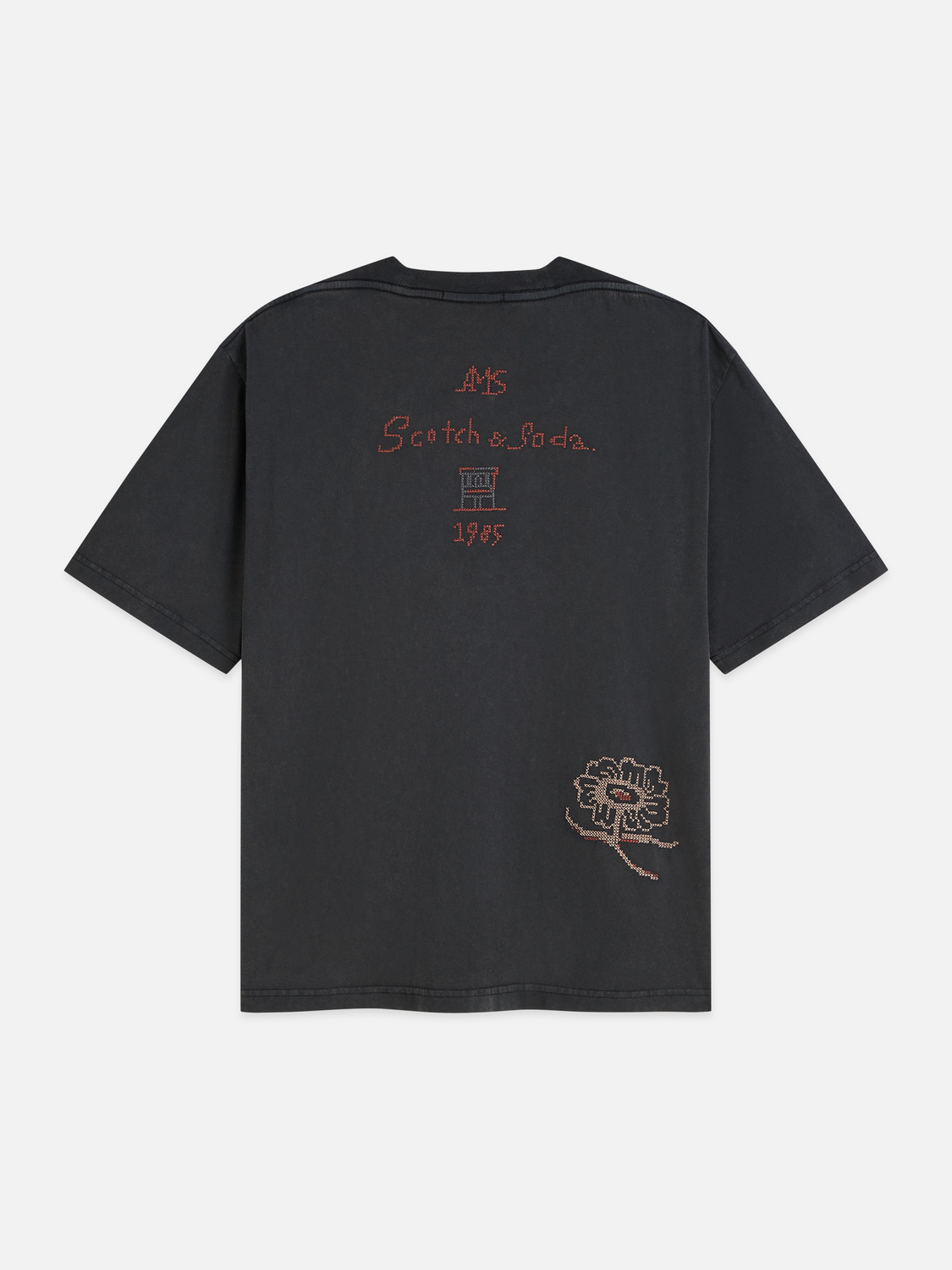 Embroidered washed loose t-shirt