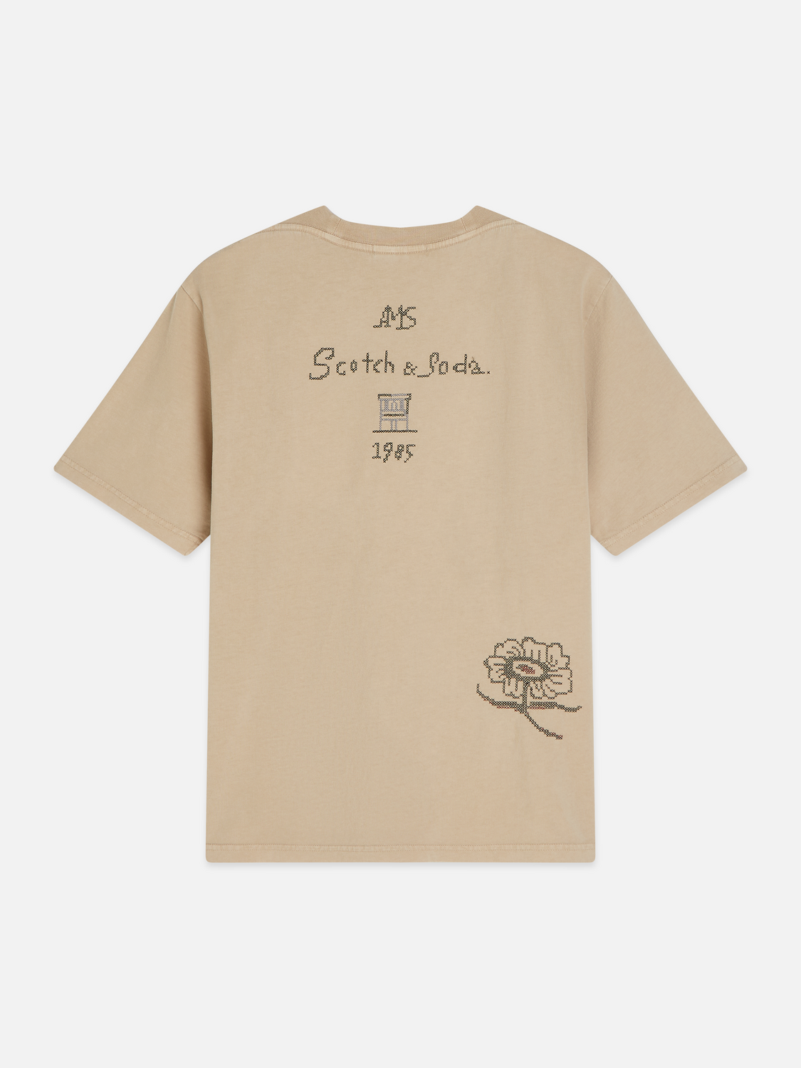 Embroidered washed loose t-shirt