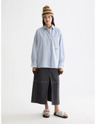 Embroidered Shirt Ocean full model shot showing overall fit by Scotch & Soda