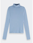 Roll Up Neck Tee flat lay front view by Scotch & Soda