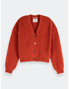 Fuzzy Relaxed Cardigan flat lay front view by Scotch & Soda