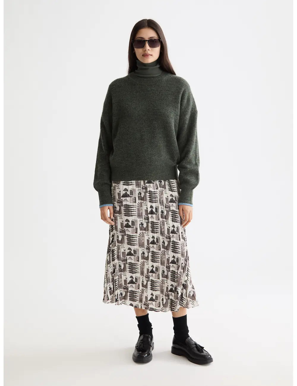 Fuzzy Crew Pullover full model shot showing overall fit by Scotch & Soda