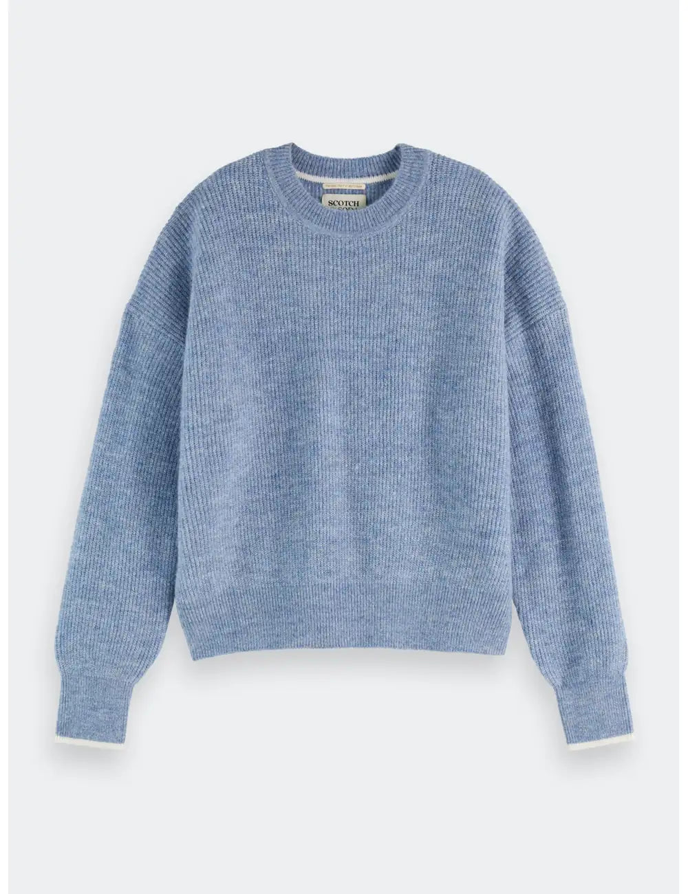 Fuzzy Crew Pullover flat lay front view by Scotch & Soda