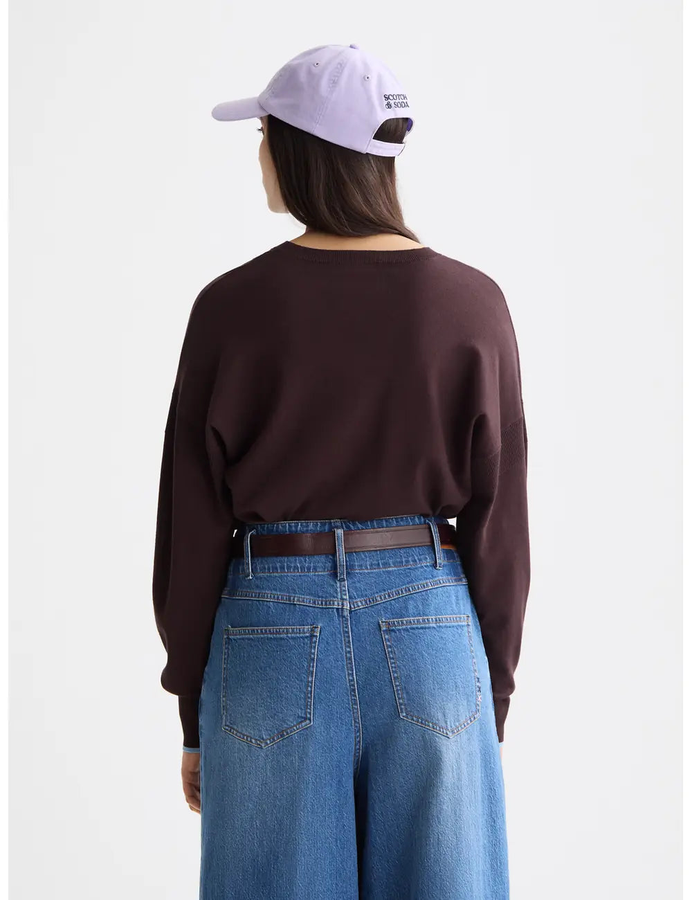 V Neck Relaxed Pullover detail shot showing fabric and craftsmanship by Scotch & Soda