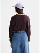 V Neck Relaxed Pullover detail shot showing fabric and craftsmanship by Scotch & Soda