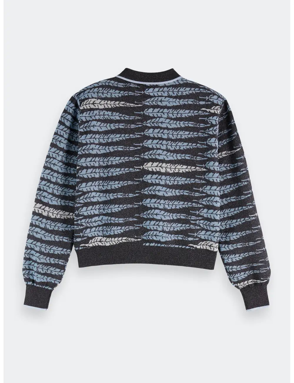 Lurex Jacquard Cardigan flat lay back view by Scotch & Soda