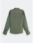 Jacquard Shirt Thyme flat lay back view by Scotch & Soda