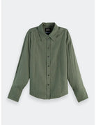 Jacquard Shirt Thyme flat lay front view by Scotch & Soda