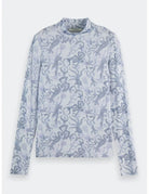 Printed Mock Neck Tee flat lay front view by Scotch & Soda