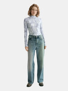 All Over Printed Mock Neck Long Sleeve T-Shirt - Scotch & Soda