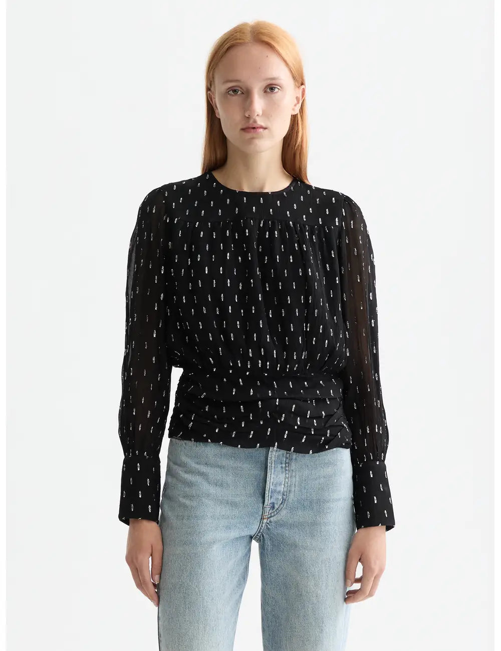 Fil Coupe Top close-up on model showing fit and detail by Scotch & Soda