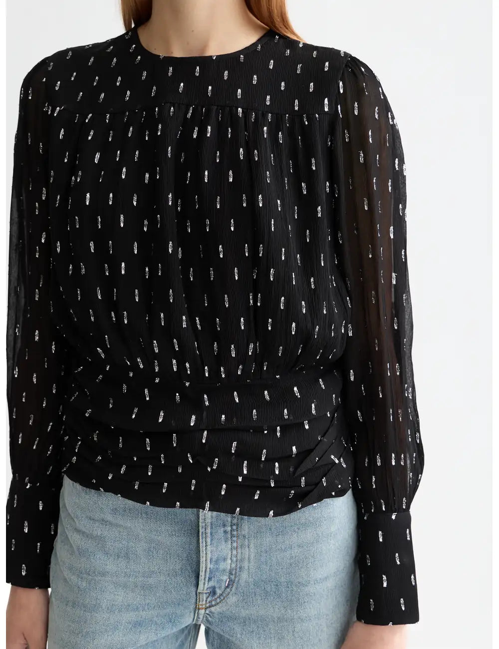 Fil Coupe Top detail shot showing fabric and craftsmanship by Scotch & Soda