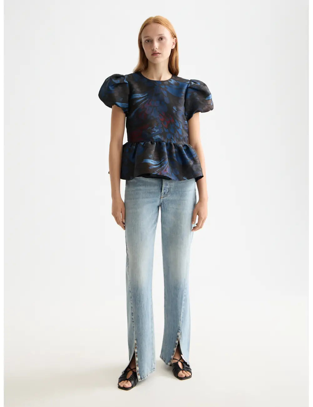 Cap Sleeve Peplum Top detail shot by Scotch & Soda