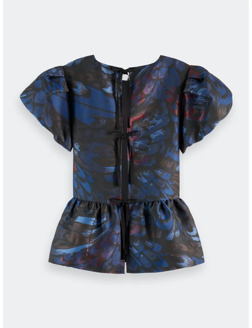 Cap Sleeve Peplum Top detail shot by Scotch & Soda