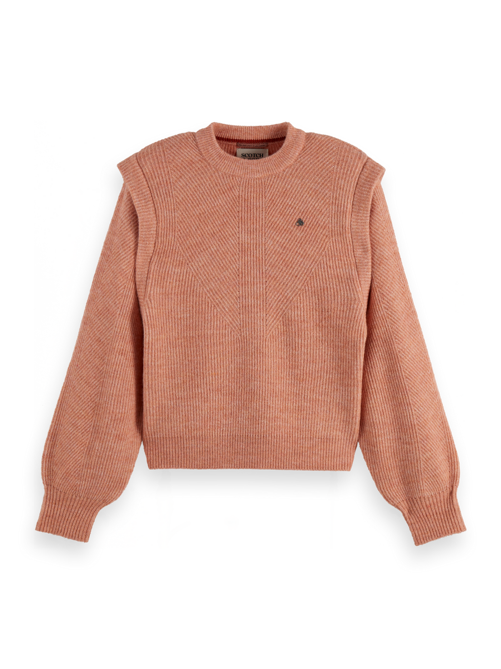 Shoulder detail crew neck pullover