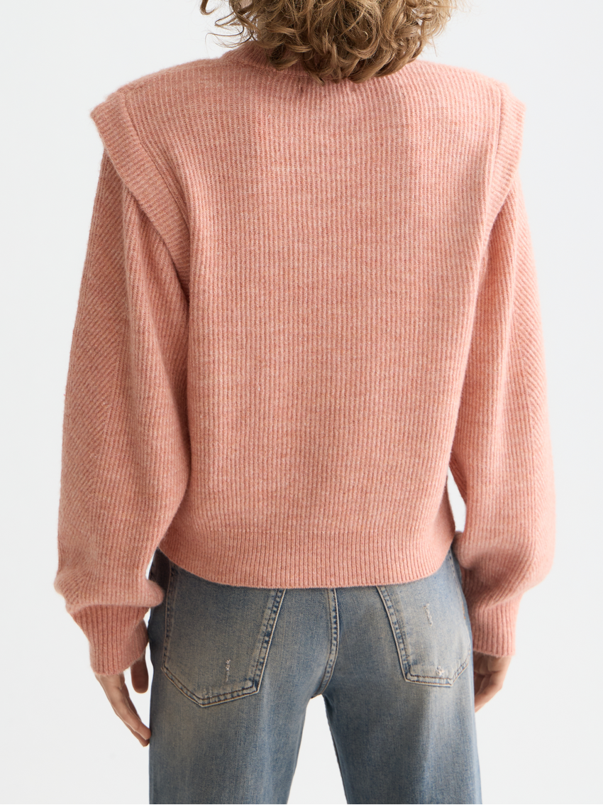Shoulder detail crew neck pullover