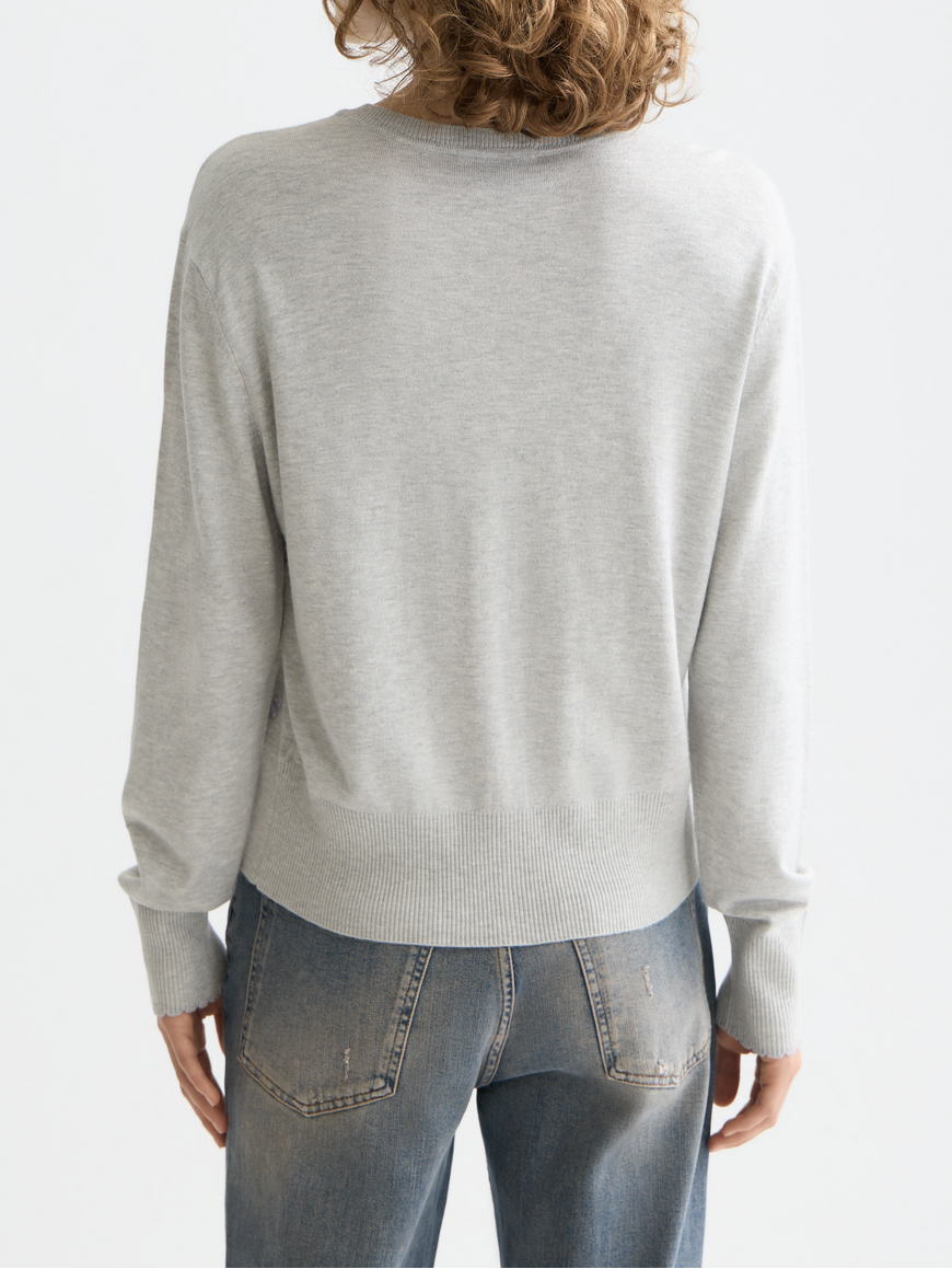 Crew neck relaxed cardigan