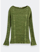 Ribbed Knitted Pullover flat lay front view by Scotch & Soda