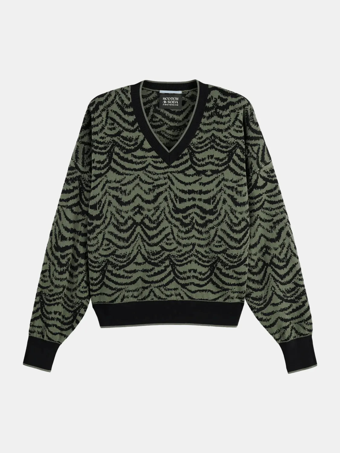 Jacquard V Neck Pullover Image 3 - Scotch & Soda