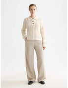 Cable Stitch Pullover full model shot showing overall fit by Scotch & Soda