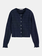 pointelle-knitted-cardigan front view by Scotch & Soda