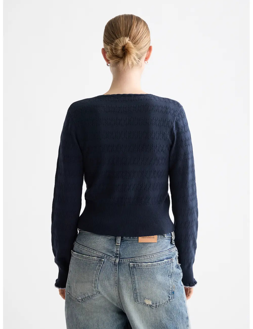 Knitted Cardigan detail shot showing fabric and craftsmanship by Scotch & Soda