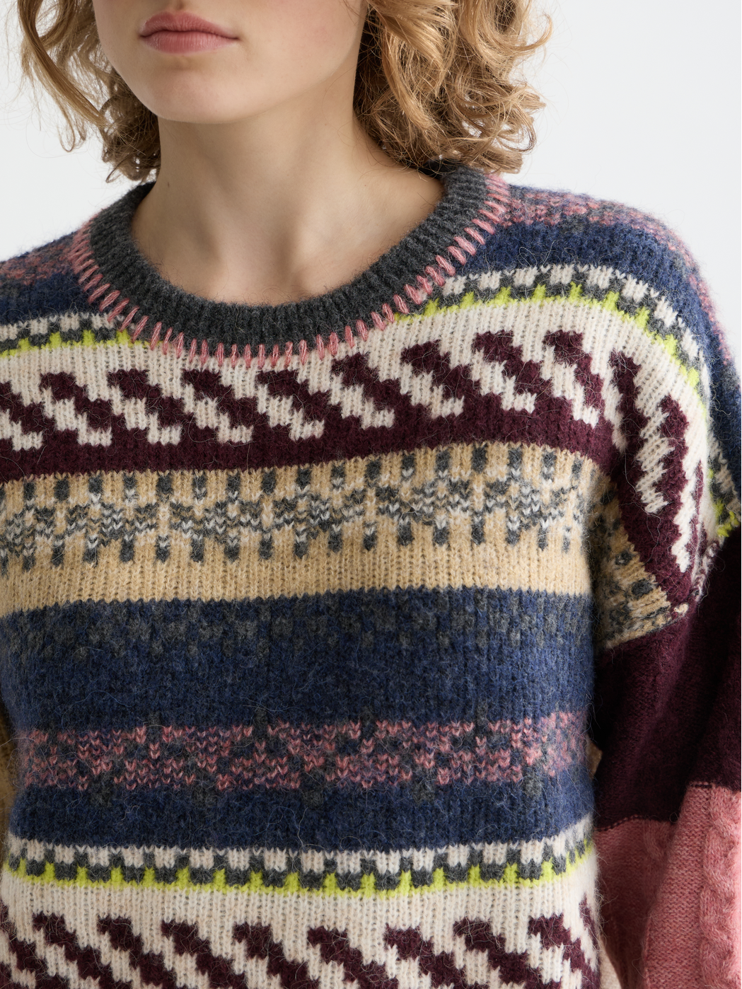 Blocked Fair Isle pullover
