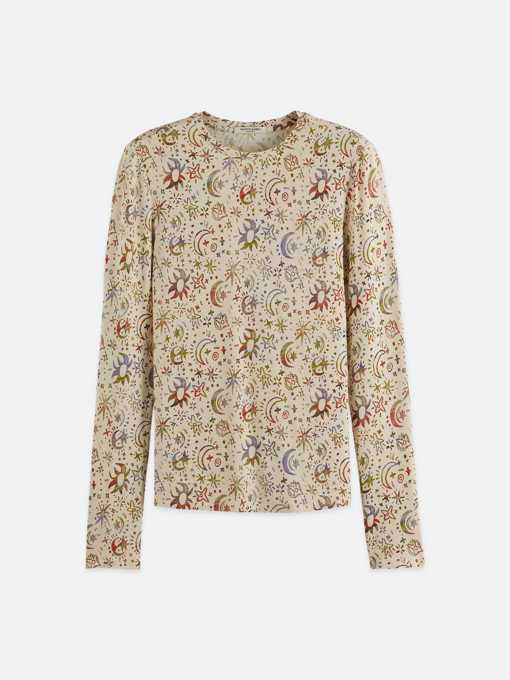 Printed long sleeve top