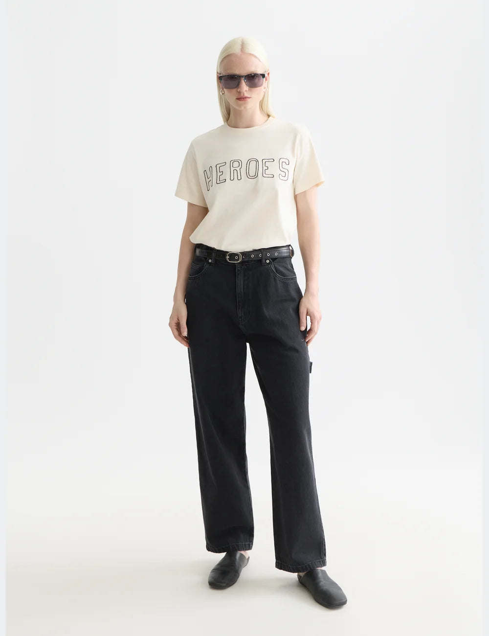 The 40th Anniversary Washed Artwork Regular Fit T-shirt full model shot showing overall fit and styling by Scotch & Soda