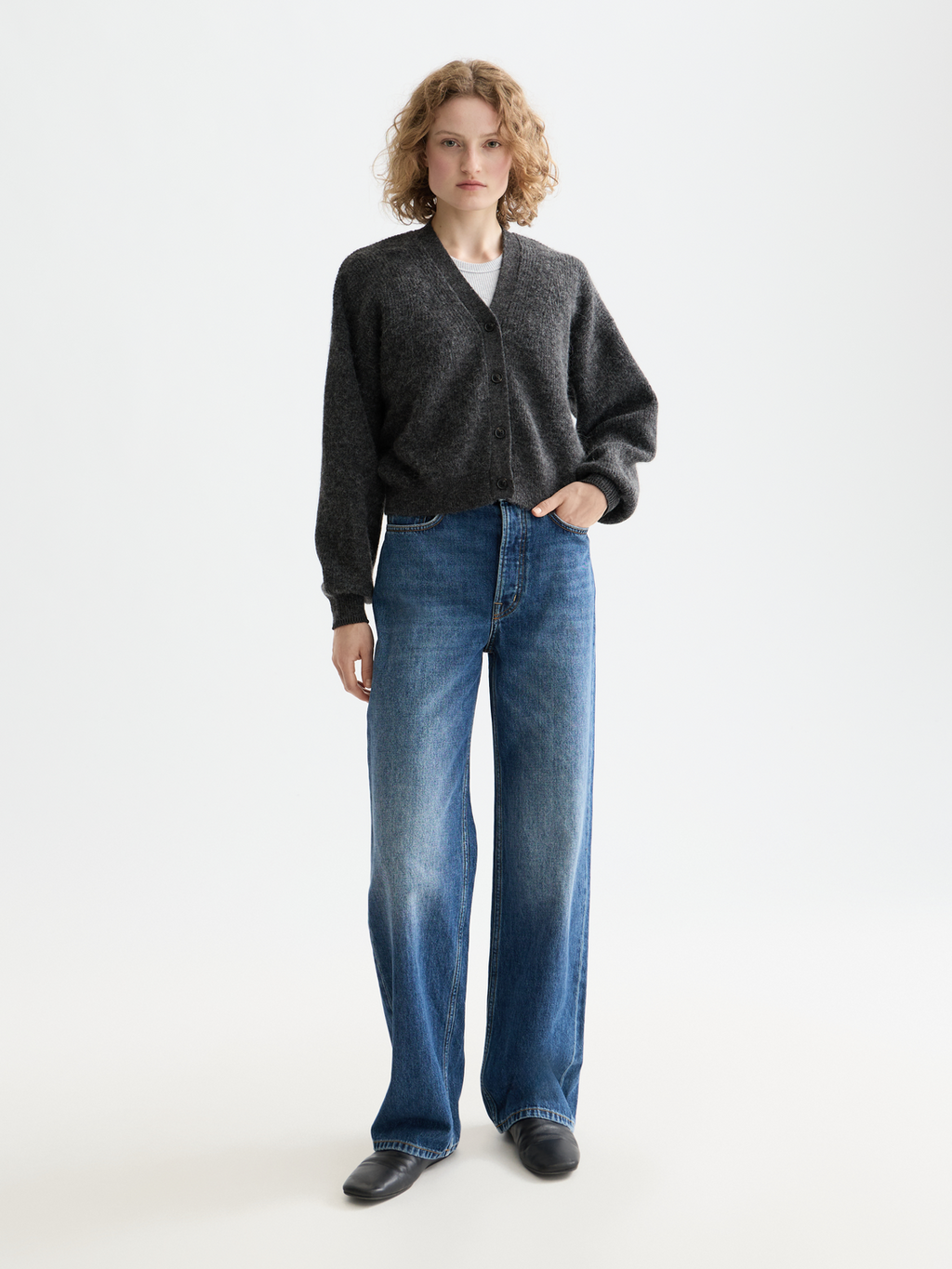 Essentials fuzzy relaxed cardigan