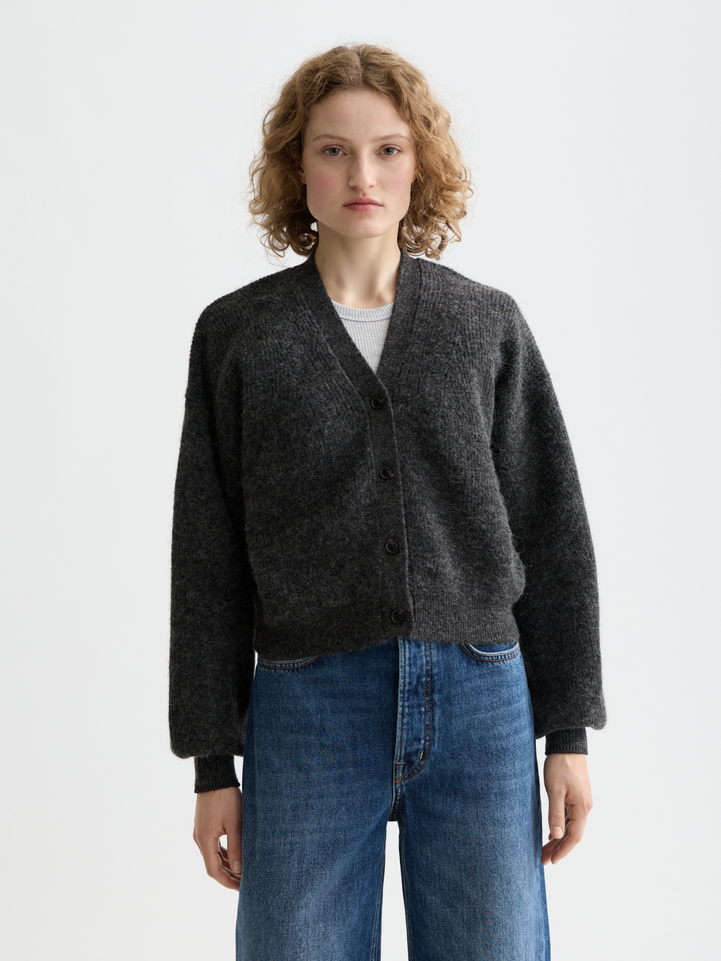 Essentials fuzzy relaxed cardigan