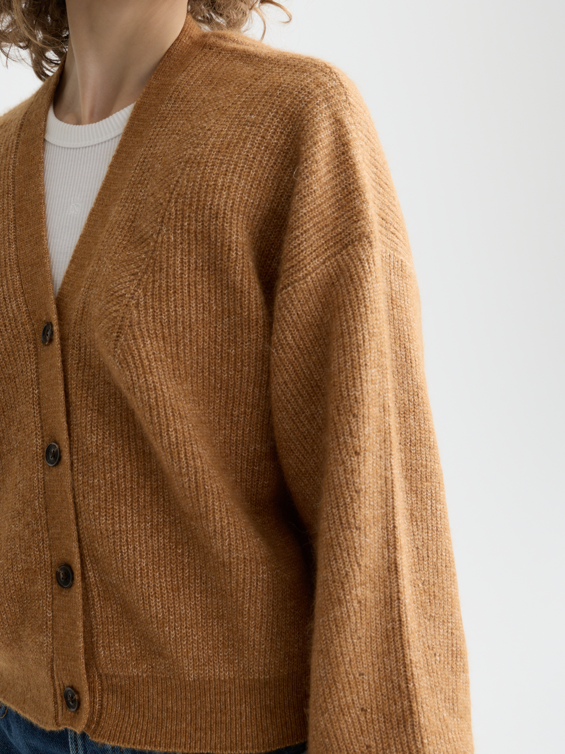 Essentials fuzzy relaxed cardigan