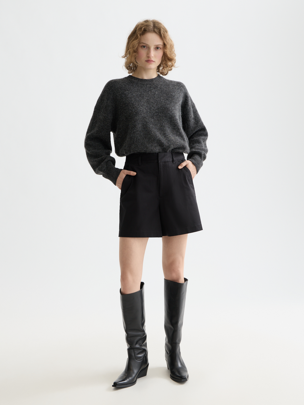 Essentials fuzzy crewneck pullover