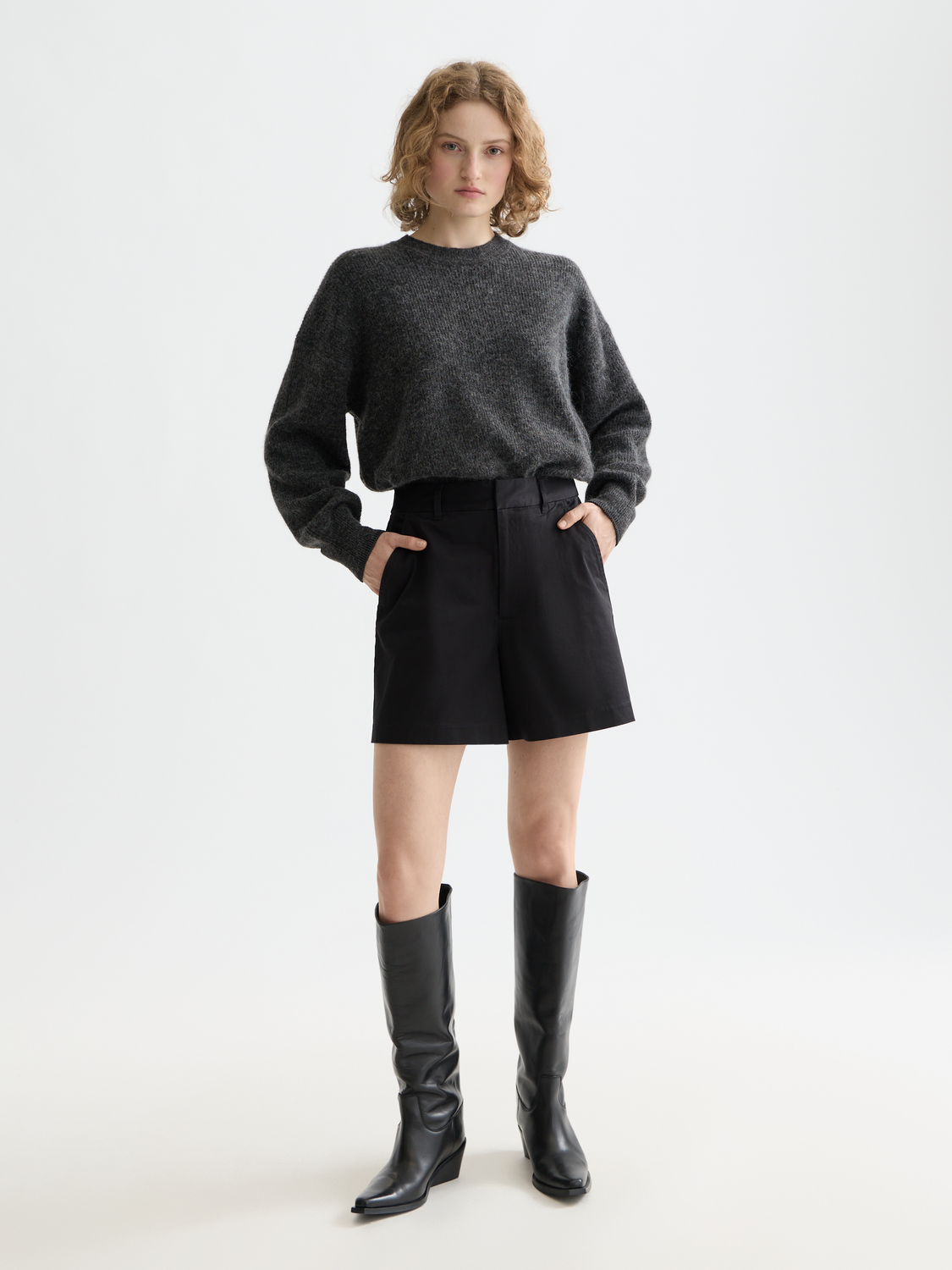 Essentials fuzzy crewneck pullover