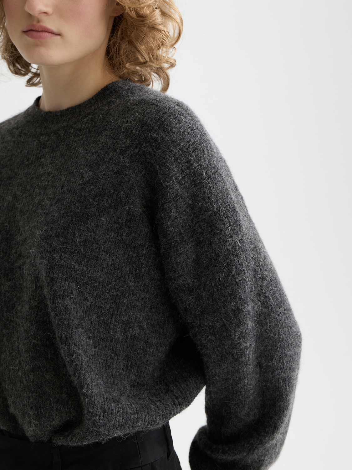 Essentials fuzzy crewneck pullover