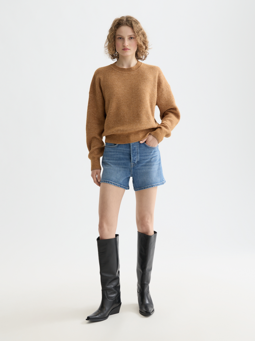 Essentials fuzzy crewneck pullover