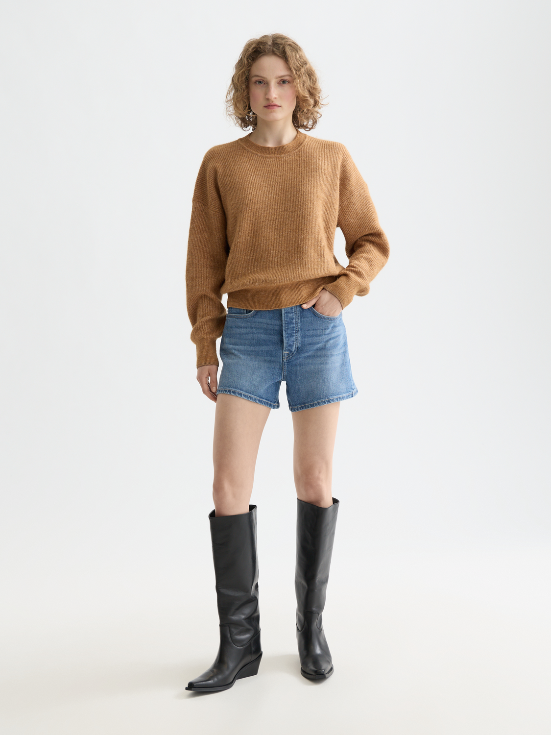 Essentials fuzzy crewneck pullover