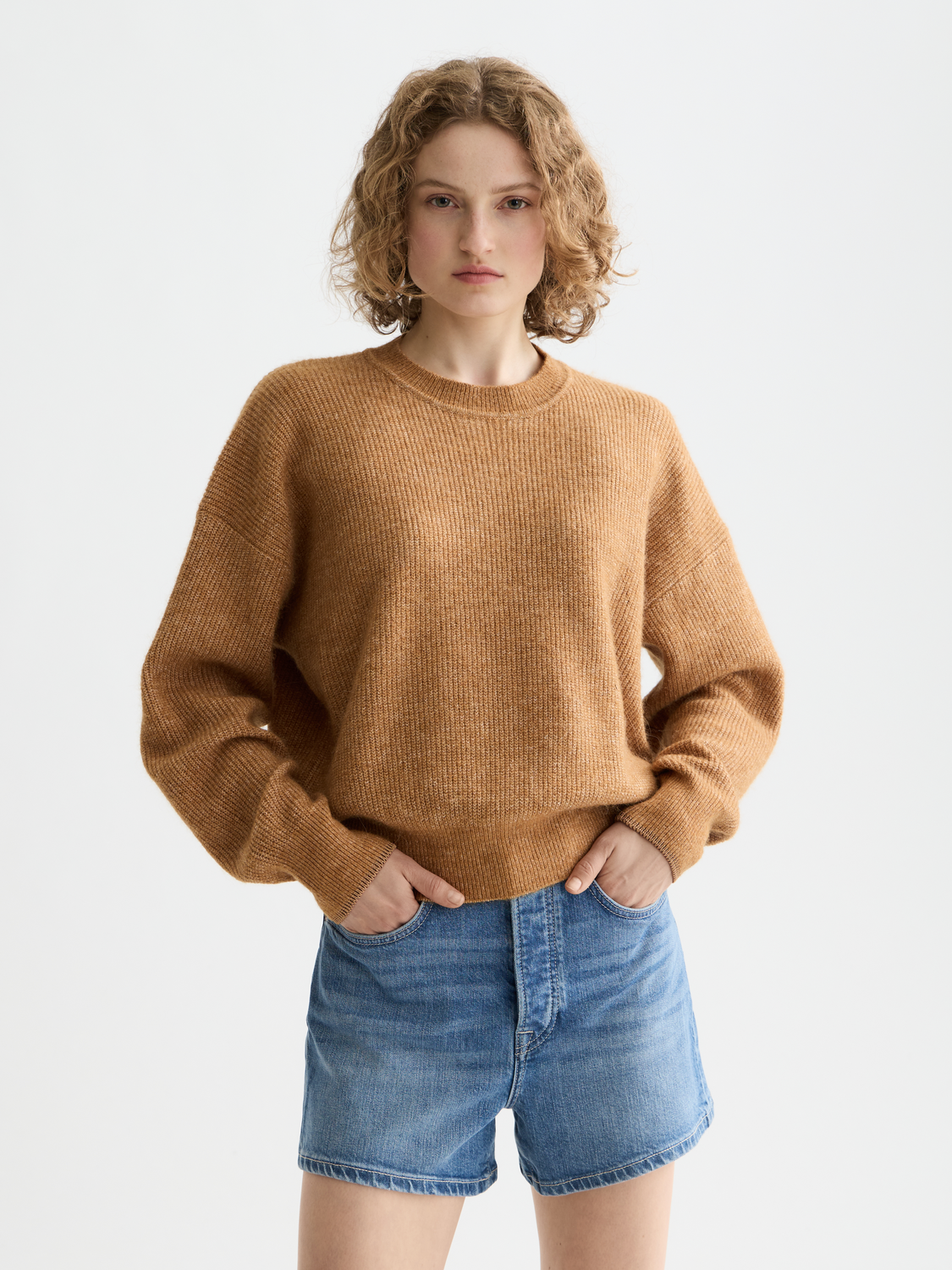 Essentials fuzzy crewneck pullover