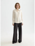 Core Viscose Satin Shirt full model shot showing overall fit and styling by Scotch & Soda