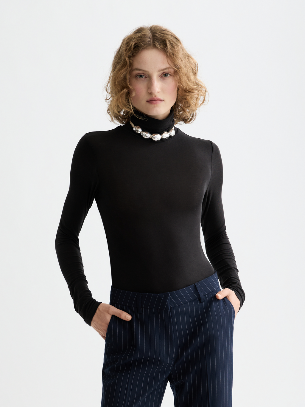 Essentials roll up neck long sleeve top