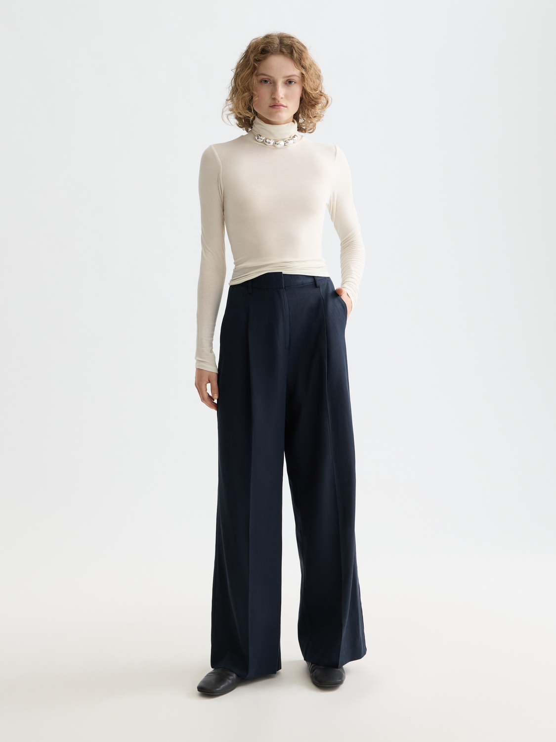 Essentials roll up neck long sleeve top