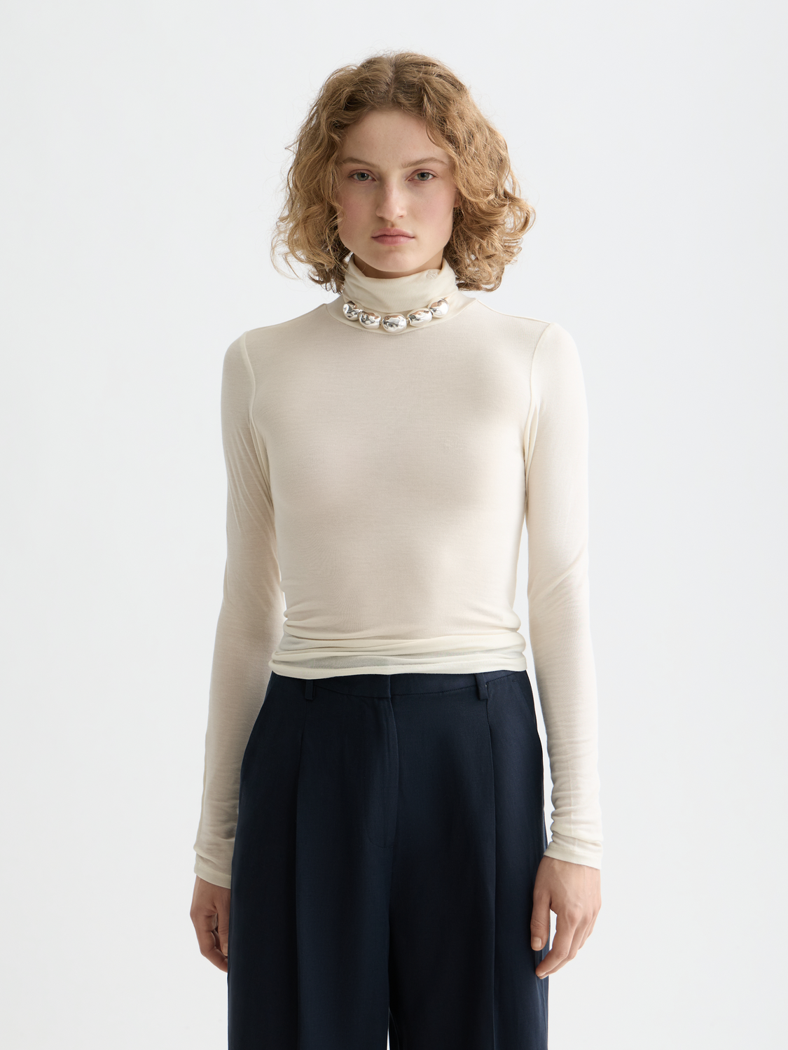 Essentials roll up neck long sleeve top
