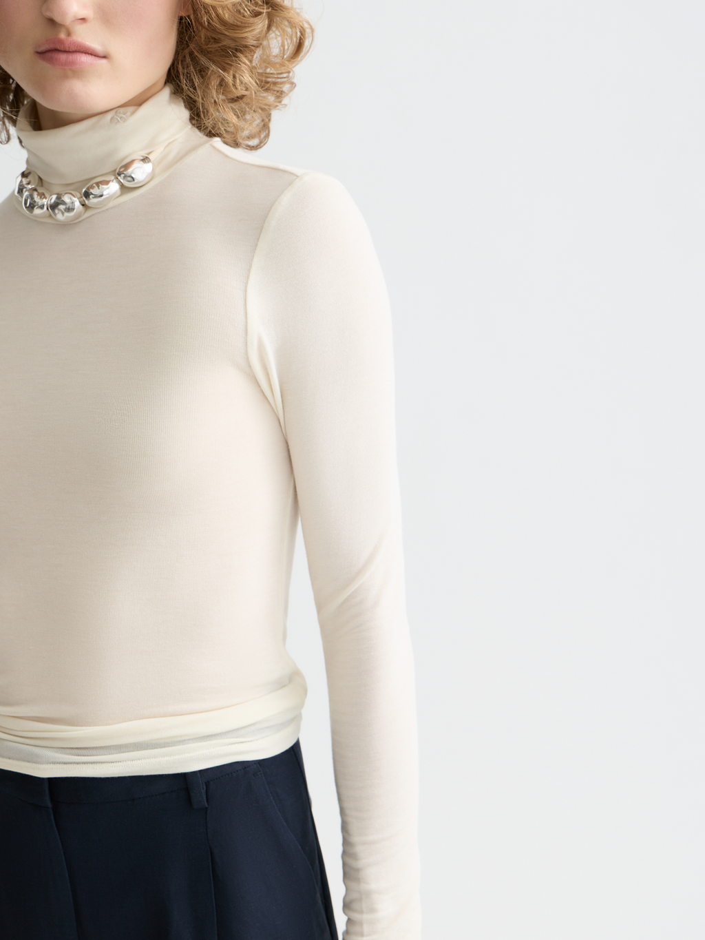 Essentials roll up neck long sleeve top