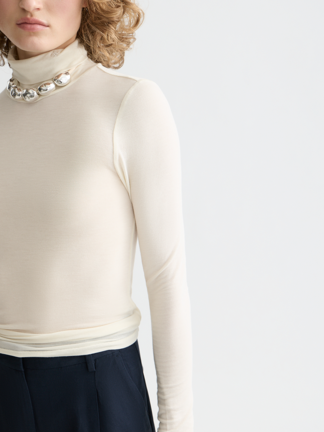 Essentials roll up neck long sleeve top