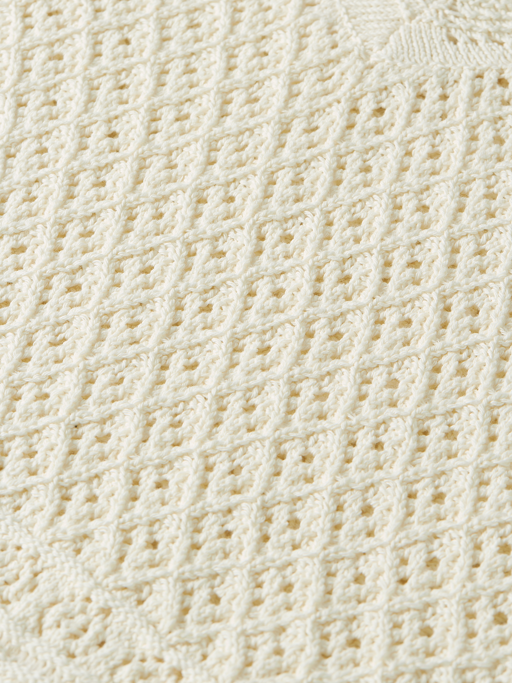 Pointelle stitch V-neck pullover