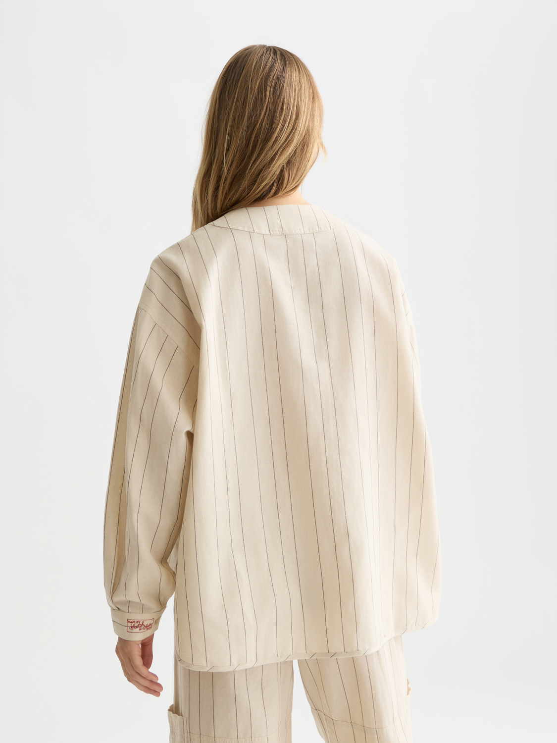 Cotton linen bib shirt